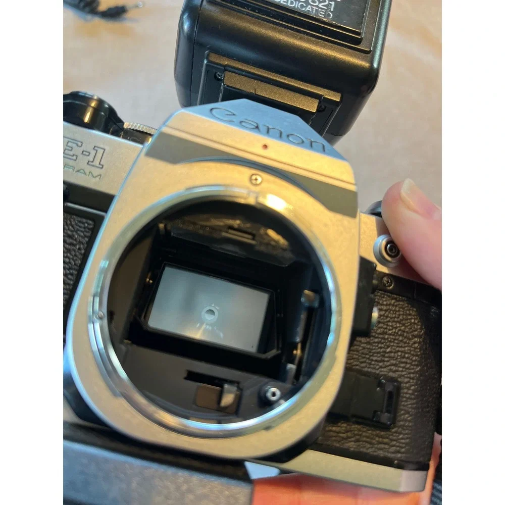 Canon AE-1 Program 35mm SLR Film‎ Camera Bundle with 50mm Lens Flash and Bag